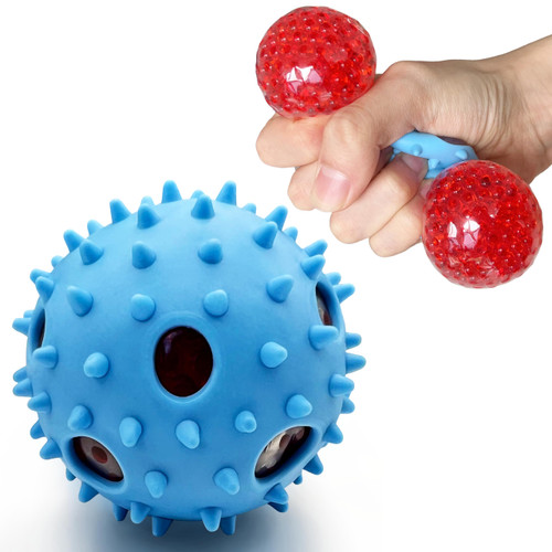 Stress Balls for Adults Squishy Fidget Toys (1PCS) Spiky Squeeze Ball Sensory Toys Squishy Stress Ball Stress Relief Toy Party Favors Stress Toys Autism Sensory Toys for Autistic People (Blue)