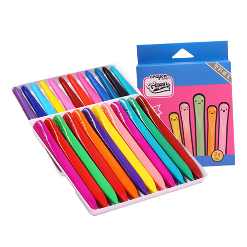 TOYANDONA 24 Colors Crayons 24 Non Toxic Crayons Colorful Crayons Washable Crayons Nonstick Student Brush Natural Wax Crayons