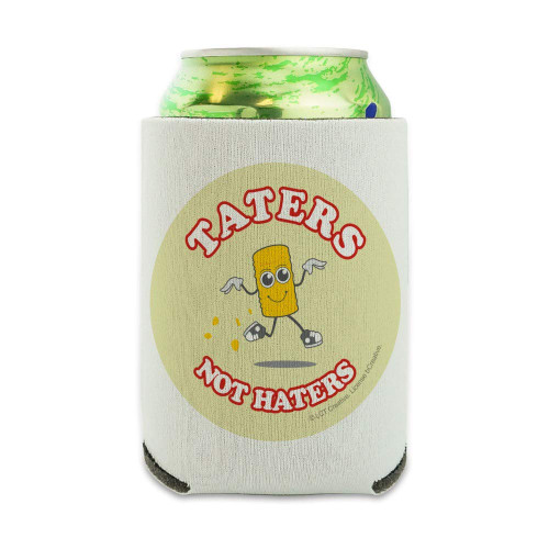 Taters Not Haters Tots Funny Humor Can Cooler - Drink Sleeve Hugger Collapsible Insulator - Beverage Insulated Holder