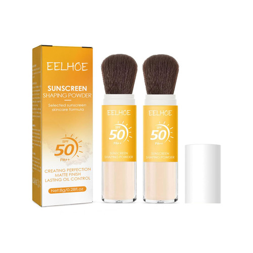 Powder Sunscreen For Face, Mineral Sunscreen Setting Powder, Mineral Brush Powder, Mini Sunscreen Bulk Powder, SPF 50 PA++, Oil Control Natural Matte Finish, Long-Lasting Lightweight Breathable (2PC) Powder Sunscreen For Face, Mineral Sunscreen Setting Powder, Mineral Brush Powder, Mini Sunscreen Bulk Powder, SPF 50 PA++, Oil Control Natural Matte Finish, Long-Lasting Lightweight Breathable (2PC)