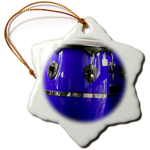 3dRose Susans Zoo Crew Musical Instruments - Blue Conga Drums - Ornaments (orn-156303-1)