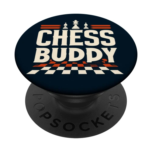 Chess Buddy Cool Strategy Chess Player Novelty Checkerboard PopSockets Standard PopGrip