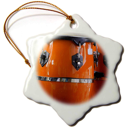 3dRose Susans Zoo Crew Musical Instruments - Orange Conga Drums - Ornaments (orn-156305-1)