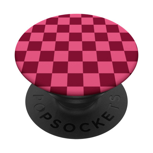 Pink and Red Checkered Checkerboard Pattern PopSockets Swappable PopGrip