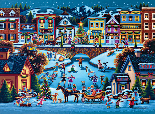 Buffalo Games - Dowdle - Hometown Christmas - 1000 Piece Jigsaw Puzzle for Adults Challenging Puzzle Perfect for Game Nights - Finished Size 26.75 x 19.75