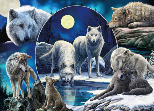 Ceaco - Lisa Parker - Wild - Wild Wolves Collage - 1000 Piece Jigsaw Puzzle