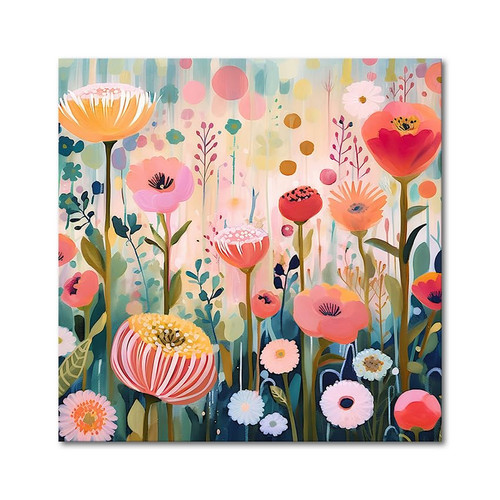 Canvas Wall Art Floral Bathroom Wall Decor for Bathroom Bedroom Framed Artwork for Wall Modern Wall Decorations prints picture for Kitchen Home Decor Wall Pictures Size 14x14inch Pictures for Bathroom