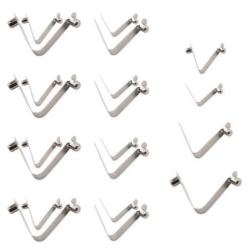 Tent Pole Replacement Clips, Kayak Paddle Spring Snap Clips, Stainless Steel Spring Button Clip Push Button Clips for Kayak Paddle Outdoor Camping Awning Tent Pole, Solid Single Double Pin, 20pcs