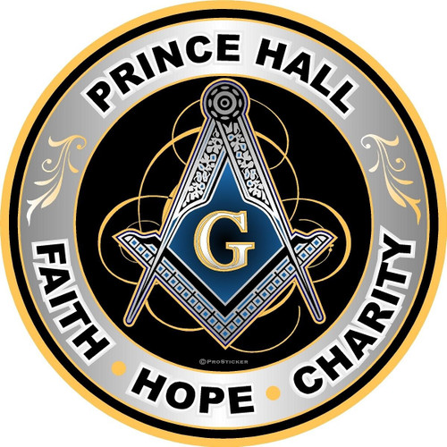 ProSticker 092V (One) Masonic Series Prince Hall, Faith, Hope, Charity Compass Decal Sticker (4")