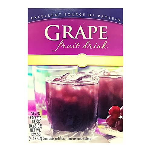 HealthyWise - High Protein Diet Fruit Drink - 15g Protein - Low Calorie - Low Carb - Low Sugar - Fat Free, 7 Servings Per Box (Grape) HealthyWise - High Protein Diet Fruit Drink - 15g Protein - Low Calorie - Low Carb - Low Sugar - Fat Free, 7 Servings Per Box (Grape)
