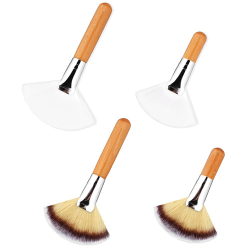 4 Pcs Fan Brush Soft Makeup Mask Applicator Brushes Face Powder Brush Face Highlighting Brush Facial Mask Brush for Women Girls Loose Powder Highlighting Mask Blush Makeup Peel