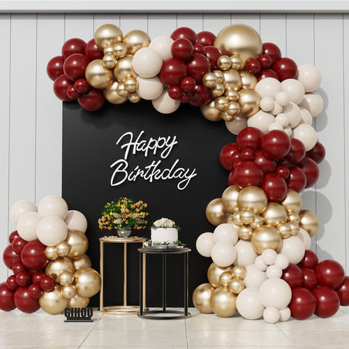 Burgundy Balloon Garland Arch Kit 146Pcs Burgundy and Sand White Metallic Gold Balloons for Maroon Wedding Valentines Day Baby Shower Birthday Party Decorations Burgundy Balloon Garland Arch Kit 146Pcs Burgundy and Sand White Metallic Gold Balloons for Maroon Wedding Valentines Day Baby Shower Birthday Party Decorations