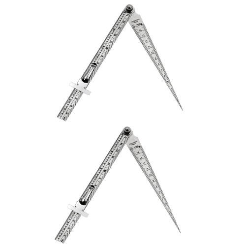 2pcs Taper Gap Gauge Feeler Gauge Set High Precision Depth Ruler Stainless Steel Measuring Tool Portable Feeler Gauge