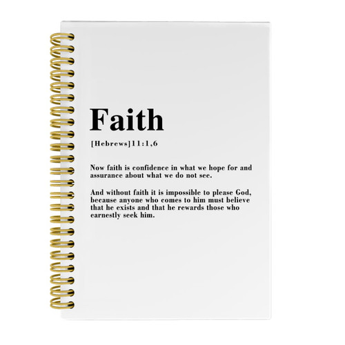 Knibeo Christian Faith Notebook Journal, Christian Gifts for Women Men Faith, Bible Journaling Notebook, Christian Journals for Writing Women, Faith Journal, 5.5x8.3 Spiral Notebook, Hebrews 11 1,6