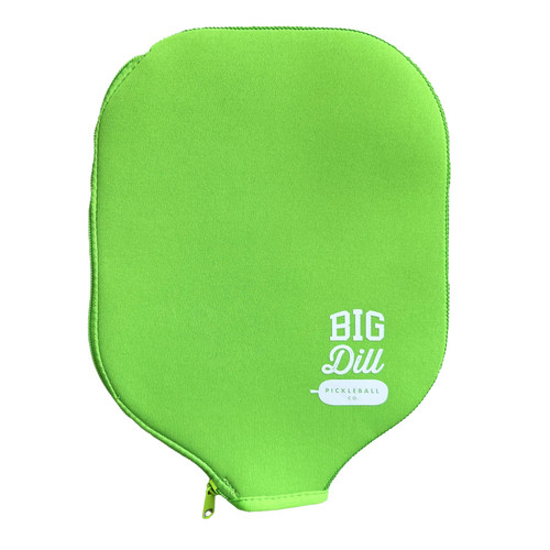 Big Dill Pickleball Co. Individual Pickleball Paddle Cover Only Neoprene Sleeve - Case Fits Pickleball Rackets up to 8.25" Wide (Lime Green)