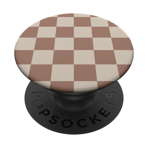 Brown Classic Checkered Big Vintage Checkerboard PopSockets Standard PopGrip