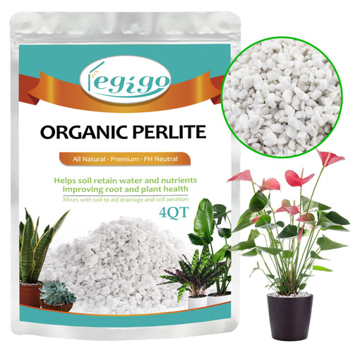 Legigo 4 Quarts Organic Horticultural Perlite for Plants Indoor- Natural Horticultural Soil Additive Conditioner Mix for Improves Drainage, Ventilation and Root Growth Legigo 4 Quarts Organic Horticultural Perlite for Plants Indoor- Natural Horticultural Soil Additive Conditioner Mix for Improves Drainage, Ventilation and Root Growth