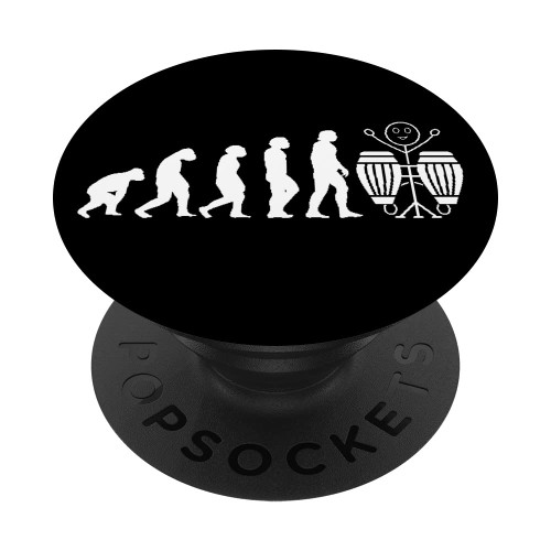 Conga Drummer Evolution Funny Conga Musician Stickman Player PopSockets Swappable PopGrip