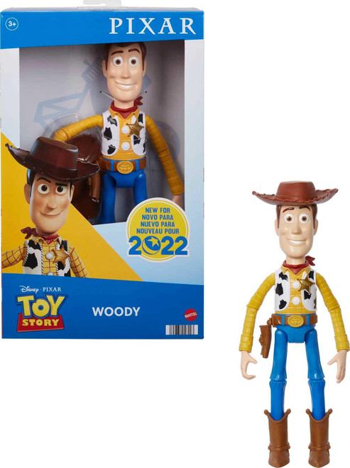 Mattel Disney Pixar Woody Large Action Figure 12 in, Highly Posable Authentic Detail Toy Story Movie Collectable, Ages 3 Years & Up