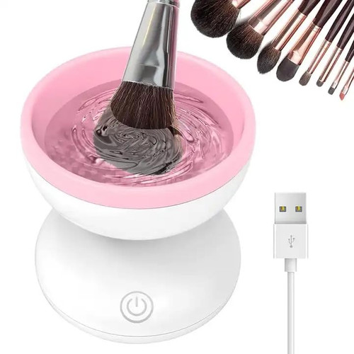 Electric Makeup Brush Cleaner Quick Wash Makeup Brushes Cleaning Tool Automatic Brush Spinner Washing Tool Silicone Electric Brush Cleaner Charger