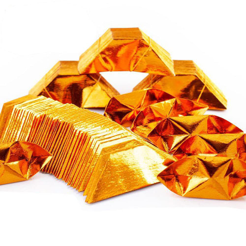 Chinese Joss Paper 400pcs,Incense Paper,Chinese Golden Ingot/Yuan Bao for Ancestral Worship,Ancestor Money Gold Foil,Praying for Buddha,Sacrifice,Hell Ghost Money,Traditional Chinese Offerings,ZhiQian