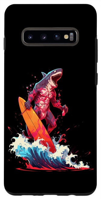 Galaxy S10+ Surfer Shark Surfboard Surfing Surfboarding Case Galaxy S10+ Surfer Shark Surfboard Surfing Surfboarding Case