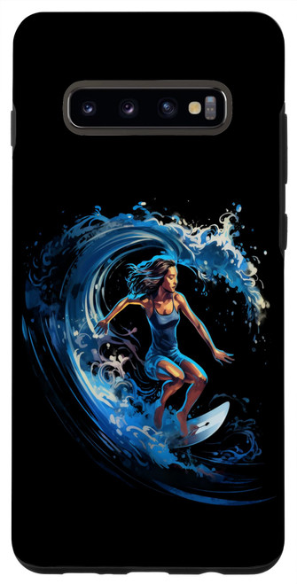 Galaxy S10+ Surfing Girl Surfer Surf Surfboard Women Case