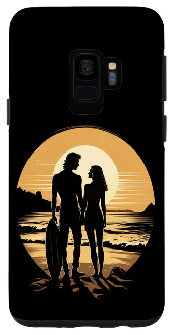 Galaxy S9 Surfing Surfboard Surfer Couples Matching Case