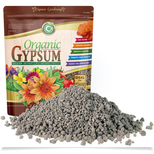 Gypsum Granules - Made in USA - Calcium Sulfate Dihydrate - Garden Soil Amendment Fertilizer for Lawns, Plants, Calcium & Sulfur Additive. Cures Blossom End Rot in Tomatoes & Peppers. OMRI Listed