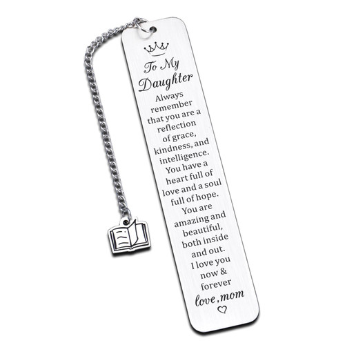 Daughter Birthday Gift to My Daughter Gift from Mom Dad Valentine Day Bookmark for Stepdaughter 16th 18th Birthday Gift for Teen Girls Graduation Stocking Stuffer Christmas Cheer Up Gifts for Her