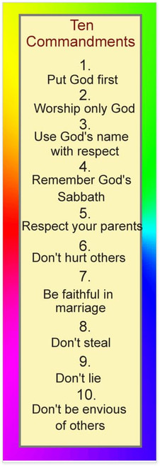 Thelma's Shop Ten Commandments Bookmarks for Kids and Adults Church Gifts Religious 2" x 6" with Glossy Finish (50 Count)