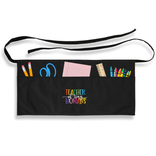 Plum Hill Teacher Apron with Pockets - Teacher of Tiny Humans - School Apron Classroom Lunchroom Daycare Library Homeschool, Apron for Teachers with Pockets