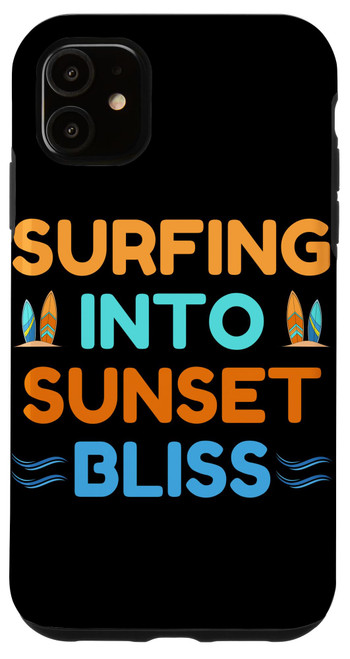 iPhone 11 Surfing Into Sunset Bliss Surfer Surfboard Beach Summer Case iPhone 11 Surfing Into Sunset Bliss Surfer Surfboard Beach Summer Case