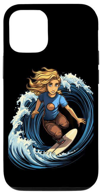 iPhone 12/12 Pro Surfing Surfer Surfboard Surfboarding Kids Girls Case