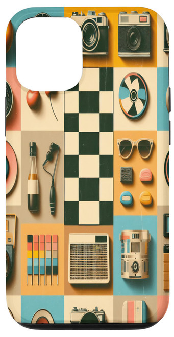 iPhone 13 Pro Retro Color Checkered Vintage Aesthetic Checkerboard Pattern Case