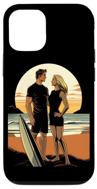 iPhone 13 Pro Surfing Surfboard Surfer Couples Matching Case