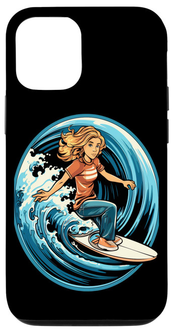 iPhone 14 Surfing Surfer Surfboard Surfboarding Kids Girls Case