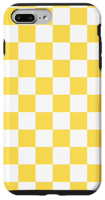 iPhone 7 Plus/8 Plus Classic Checkered Yellow-White Vintage Checkerboard Pattern Case