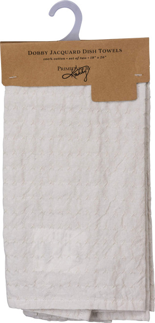 Primitives by Kathy Dobby Jacquard Dish Towels - Set of 2 - Cream