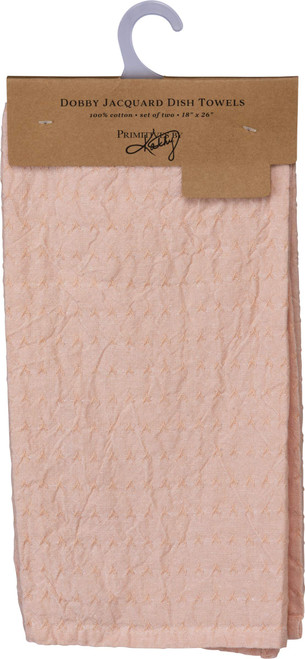 Primitives by Kathy Dobby Jacquard Dish Towels - Set of 2 - Peach