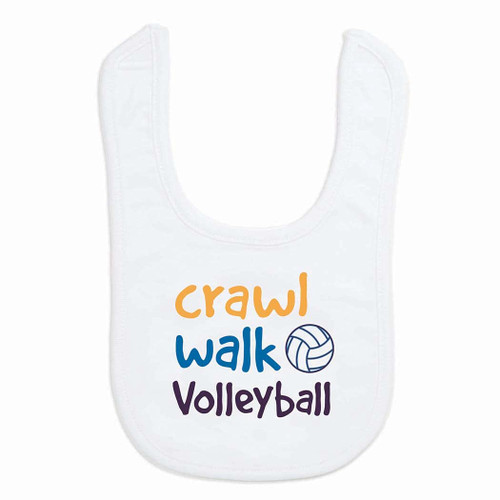 Volleyball Baby & Infant Bib | Crawl Walk Volleyball | Soft Microfiber Bib