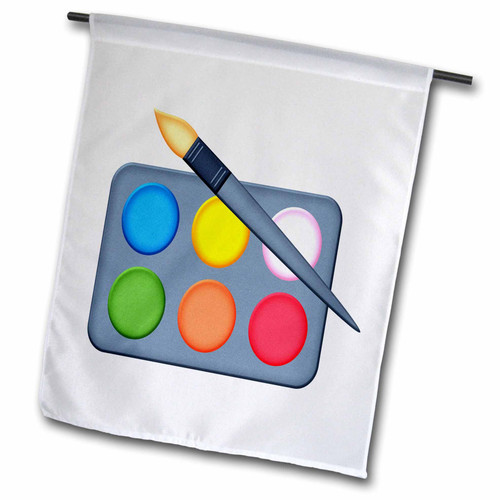 3dRose Anne Marie Baugh - Illustrations - Paint Pallet and Brush Illustration - Flags (fl_357063_2)