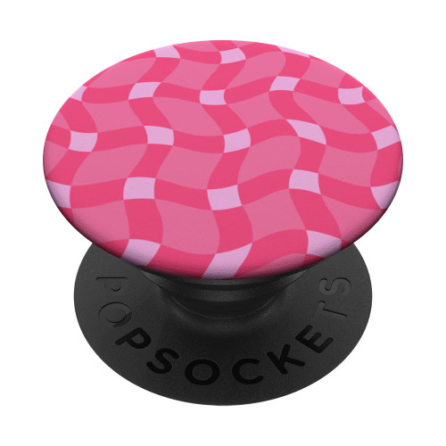 Pink Twisted Checkerboard Pattern Chess Cute Wavy Checkered PopSockets Standard PopGrip
