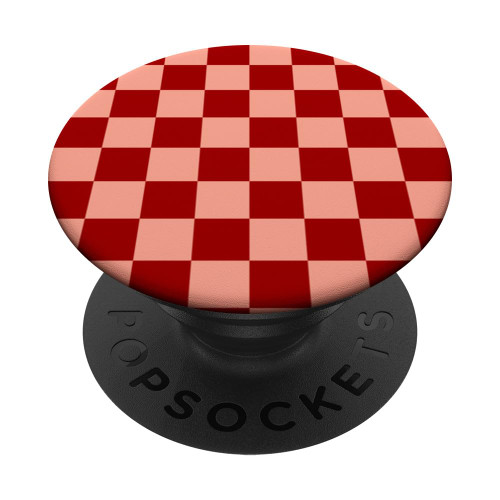 Red Pink Checkered Checkerboard Pattern PopSockets Standard PopGrip