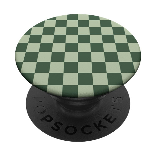 Sage Green Checkered Checkerboard Pattern PopSockets Standard PopGrip