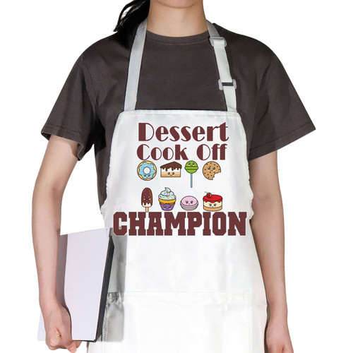 WZMPA Dessert Chef Apron For Women Men Dessert Lover Gifts Dessert Cook Off Champion Adjustable Apron For Pastry Chef Baker (Dessert apron)