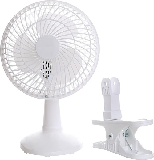 SOHLER 6-Inch Clip Convertible Table-Top & Clip Fan Two Quiet Speeds - Ideal For The Home, Office, Dorm, White