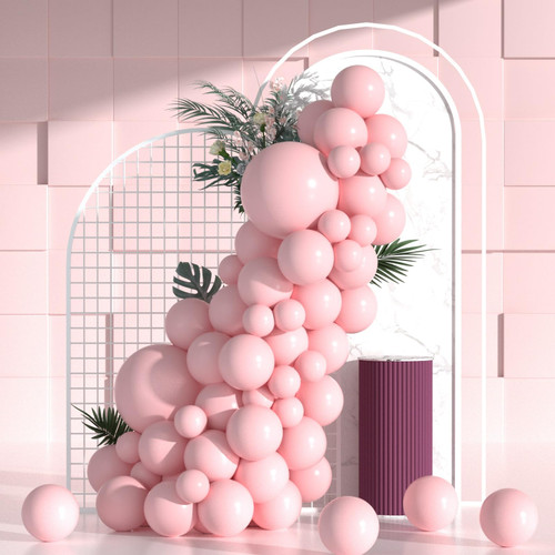 Pastel Pink Balloon Garland Double Stuffed Balloons Light Pink Different Sizes 18in 12in 5in Pink Latex Double Balloons Arch Kit for Boys Girls Baby Shower Gender Reveal Pink Party Decorations