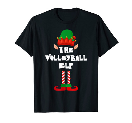 Volleyball Elf Matching Family Group Christmas Party Pajama T-Shirt Volleyball Elf Matching Family Group Christmas Party Pajama T-Shirt