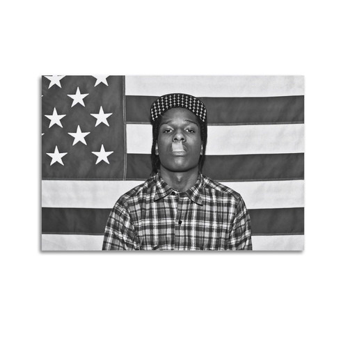 DALYNN ASAP Rocky Poster Vintage Music Rock Poster Art Decor Painting Aesthetic Wall Art Canvas for Bedroom Decor 12x18inch(30x45cm) 1